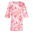 thumbnail image 4 of USSUMA Mini Summer Dresses for Women Casual 3/4 Sleeve Flowy Tshirts Sundresses Trendy Plus Size Marble Print V Neck Sun Dress Female Beach Party Vacation, 4 of 8