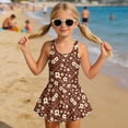 thumbnail image 3 of DISNIMO Floral Print Girls One Piece Swim Dress Sleeveless Swimsuits with Skirt Quick Dry Hawaiian Beach Bathing Suit Swimwear 3-13Y for Summer Pool Party, 3 of 8