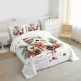 thumbnail image 3 of Homewish Kawaii Kitten Queen Comforter Set,Christmas Flower Pine Cone Bedding Sets,Rustic Farmhouse Cabin Bedding Comforter Set For Girls Kids,Breathable Home Decor Reversible,3pcs, 3 of 8