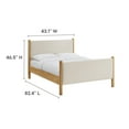 thumbnail image 3 of Platform Bed Frame, Full, Ivory White, Fabric, Hotel Bedroom, Modern Contemporary, HB38181, 3 of 6