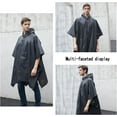 thumbnail image 2 of Poncho de Lluvia Negro de 2 Piezas, Poncho de Lluvia Impermeable, Capa de Lluvia con Capucha, para Senderismo, Camping, Viajes, Ciclismo (Negro), 2 of 5