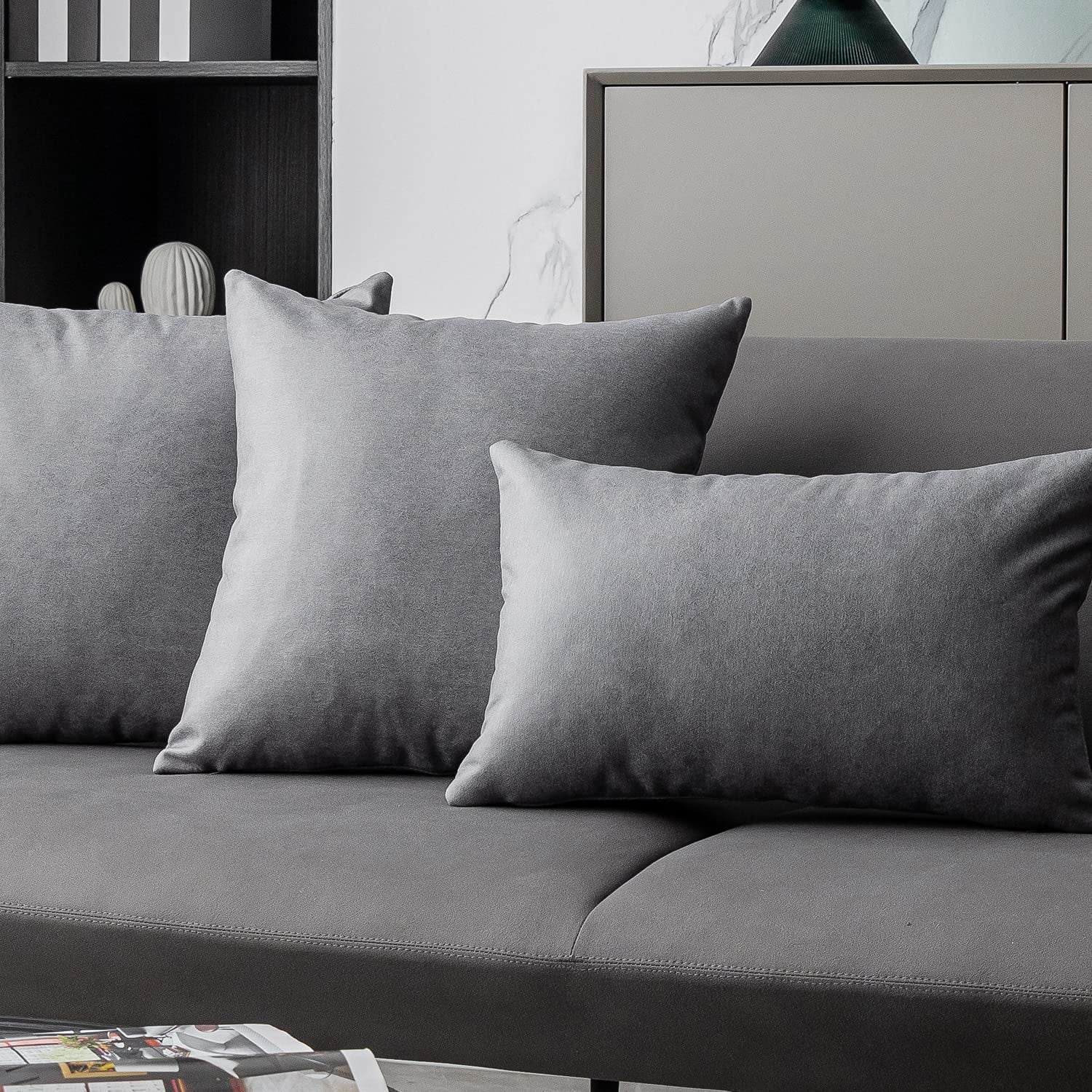 Grey leather throw pillows new arrivals