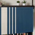 thumbnail image 5 of Navy Blue Beige Striped Kitchen Valances for Windows, Modern Farmhouse Retro Lines Bathroom Window Valances 42x12 Inch Rod Pocket Window Treatments Valance Curtains for Living Room Bedroom Decor, 5 of 9