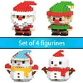 thumbnail image 2 of 2026 Christmas Building Block Decoration Set Mini Holiday Building Block Model Figurine DIY Decoration Ornaments Christmas Best Gift (Set of 4 Figurines), 2 of 8