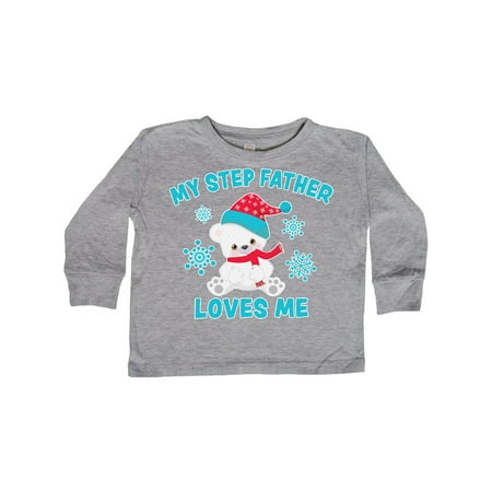 

Inktastic Polar Bear My Step Father Loves Me in Santa Hat Gift Toddler Boy or Toddler Girl Long Sleeve T-Shirt
