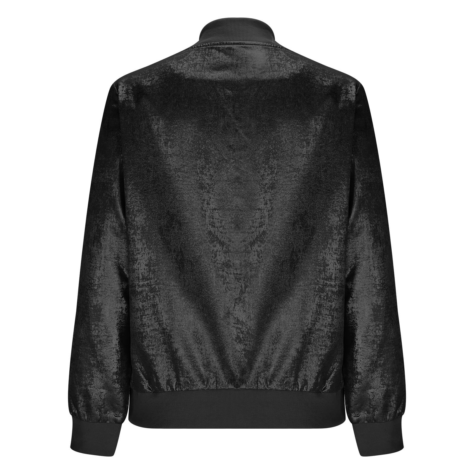 Women's Metallic Zipper Bomber Jacket Outwear Long Sleeve Lightweight Jacket Coats