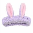 thumbnail image 1 of Fluffy Rabbit Ears Makeup Headband for Shower, Face Washing, Spa, Cosplay, and Parties, 1 of 5