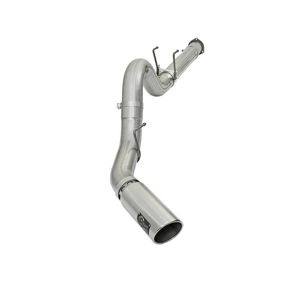 aFe ATLAS 5in DPF-Back Alum Steel Exhaust System w/Polished Tip 2017 Ford Diesel Trucks V8-6.7L (td)