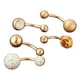 thumbnail image 4 of 5 juegos de joyería corporal con cristales de estrás, ideales para piercings en el ombligo y el trago. Oro rosa, 4 of 7