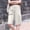 🔥 Beige, variant on USSUMA Womens Summer Elastic Waist Mid‑Length Wide‑Leg Shorts Double Side Pockets Comfortable Stretchy Casual Straight Cut Five‑Point Length Breathable Summer Travel Wear