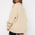 thumbnail image 5 of Sudadera Jersey básico con media cremallera, estilo deportivo, traje informal de calle de Color sólido para mujer Cgtredaw Beige T XL para Mujer, 5 of 5