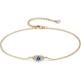 thumbnail image 1 of Pulsera de tobillo, tobillera de cuentas pequeñas chapada en oro de 14 quilates, delicado Cubi blanco, 1 of 4