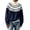 Blue, variant on Women Turtleneck Fair Isle Knit Sweater Plus Size Long Sleeve Vintage Nordic Geometric Pattern Pullover Casual Loose Printed Knitted Top