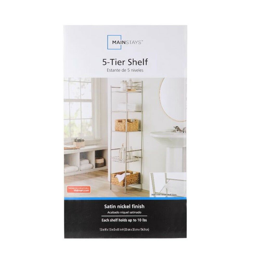 5 Tier Bathroom Shelving Unit Storage Rack Corner Shelf Organization