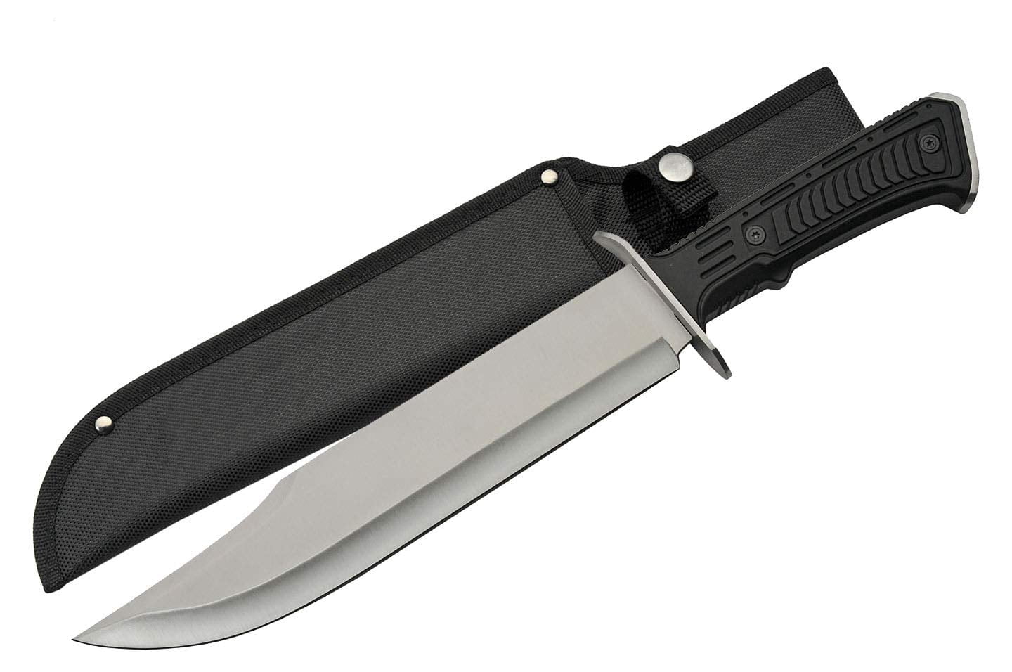 SZCO 15" Fixed Blade Bowie Knife with Silver Clip-Point Blade, Handle & Nylon Sheath Outdoor Hunting & Camping Knife