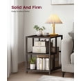 thumbnail image 3 of 21'' Black End Table with 3-Tier, Industrial Side Table Night Stand with Storage Shelf for Small Spaces, Bedroom, Living Room, 3 of 7
