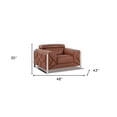 thumbnail image 3 of Mod Terra Cotta Leather and Chrome Deco Accent Chair, 3 of 8