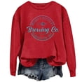 thumbnail image 2 of Red Cropped Hoodie Women, Crop Sweatshirts For Women, Womens Oversized Sweatshirts, Mama Boobery Brewing Co Sweatshirt Women Mama Crewneck Long Sleeve Graphic Shirts Mom Breastfeeding Pullover Tops, 2 of 4