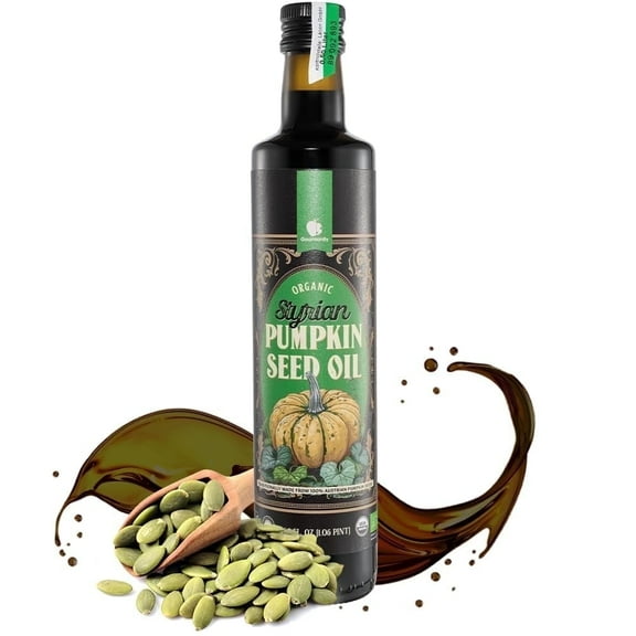 16.9 oz  Organic Styrian Pumpkin Seed Oil, Green Roasted Pumpkin Oil, by Gourmanity