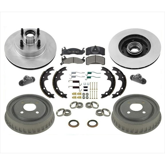 Rotors Brake Pads Drums Shoes Springs Cylinders for Ford Mustang 2.3L 87-93 15pc