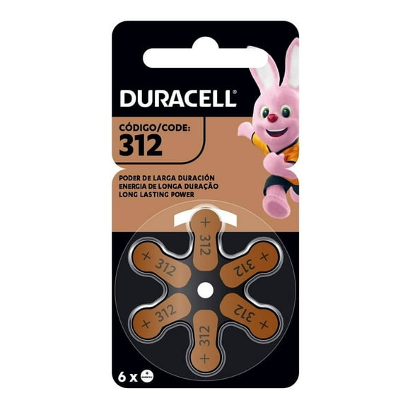 Pilas auditivas Duracell 312 6 pzas