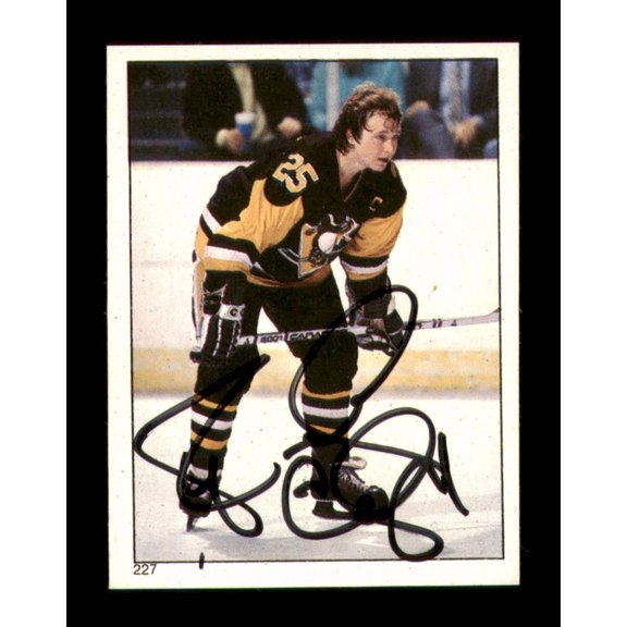 Randy Carlyle Autographed 1983-84 Topps Stickers Card #227 Pittsburgh Penguins SKU #251554