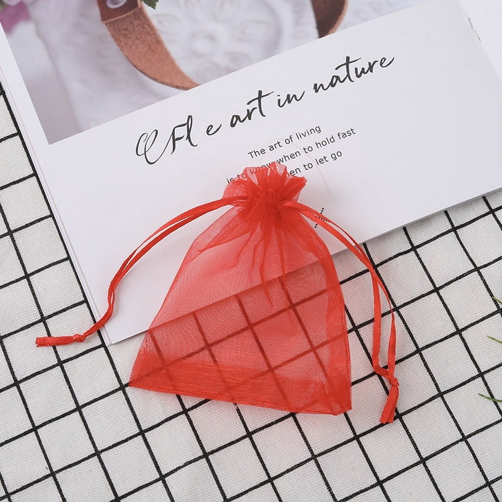 100Pcs/lot 7x9 9x12 10x15 13x18CM Organza Bags Jewelry Bag Wedding Party Decoration Drawable Bagh Gift Pouches Jewelry Packaging