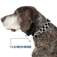 thumbnail image 6 of Buckle-Down Pet Collar, Dog Collar Metal Seatbelt Buckle, Smiley Sad Face Checker Black White, 20 to 31 Inches 1.5 Inch Wide, 6 of 8