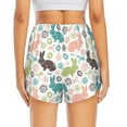 thumbnail image 4 of Uemuo Easter Rabbit Pattern Women's Athletic Shorts High Waisted Running Shorts with Liner Pockets Gym Elastic Workout Shorts-Medium, 4 of 9
