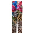 thumbnail image 6 of Tropical Flowers Leopard Print Fabric Winter Female Pants Flannel High Waist Women Pants Lady Warm Straight Leg Plush Trousers, 6 of 7