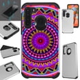 thumbnail image 1 of WORLD ACC Fusion Phone Case Compatible with Samsung Galaxy A21 + TEMPERED GLASS Hybrid TPU Phone Cover (Red Purple Mandala), 1 of 1