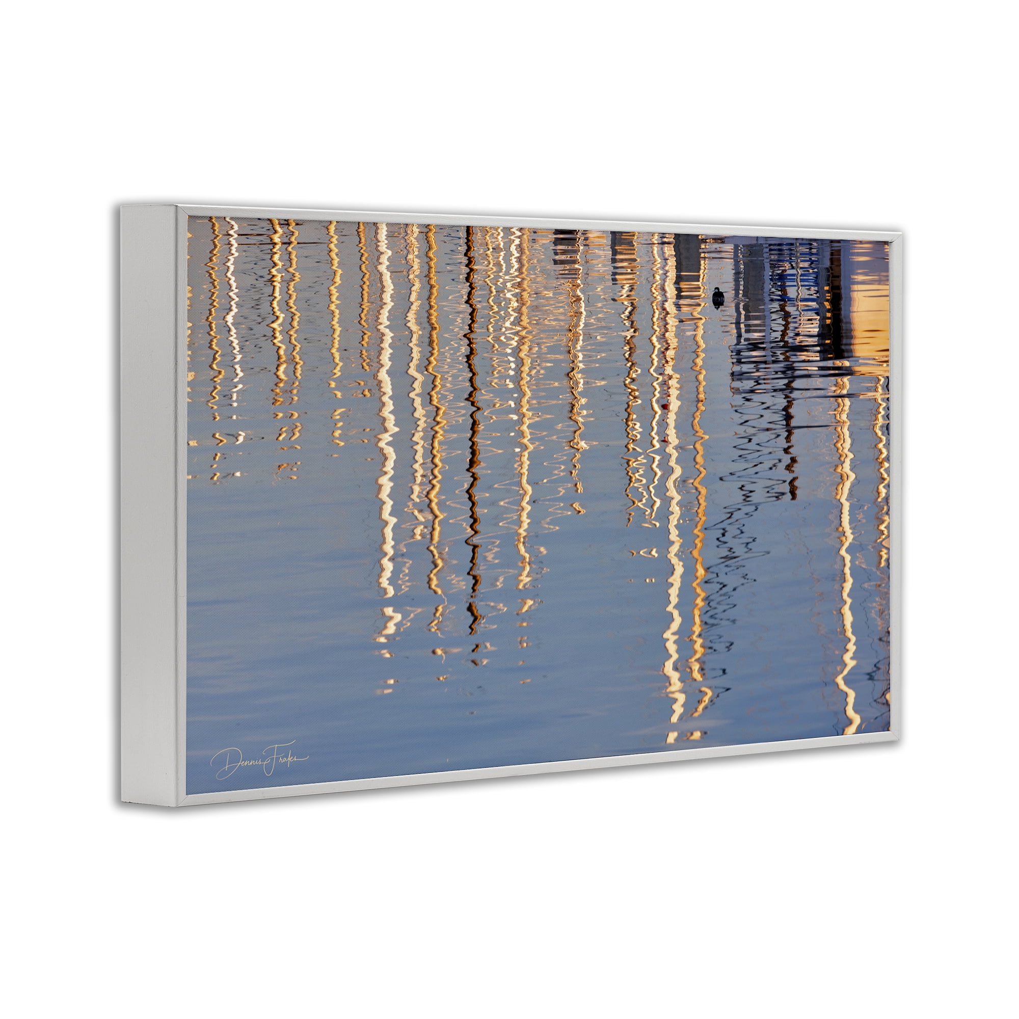 Stupell Industries Beach Post Reflections Coastal Photography White Framed Art Print Wall Art, 30 x 20