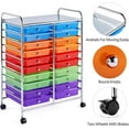 thumbnail image 4 of YEXJ 20 Drawers Rolling Storage Cart Multipurpose Movable Organizer Cart Tools Scrapbook Paper Organizer on Wheels-20-Multicolor, 4 of 17