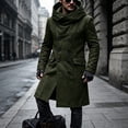 thumbnail image 5 of Trench Coat Men Double Breasted Business Wrap Hooded Long Jacket With Pockets Casual Knee Length Winter Overcoats, 5 of 5