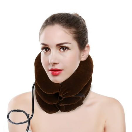 Cervical Neck Pillow Cervical Neck Traction,WALFRONT Neck Stretcher Traction Support,Air Inflatable Pillow Cervical Neck Traction For Easing Muscle Pain ()