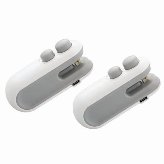 2pcs Mini Bag Sealer,USB Rechargeable Chip Bag Sealer Heat Seal Tool,Portable Handheld Vacuum Food Sealer, Bag Sealer,2x Mini Bag Sealer,White