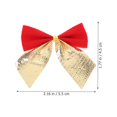 thumbnail image 5 of 12 Pcs Christmas Tree Bows, Xmas Tree Ribbons Glitter Bow,Mini Ribbon Bows Ornaments for Christmas Tree, Christmas Wreath, Gift Decoration(Gold&Red), 5 of 5
