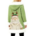 thumbnail image 2 of Unisex Casual and Fashionable Plush Collar Hooded Long Sleeve Jacket with Christmas Printing, for Men and Women Daily Use,Beige,2XL, 2 of 6