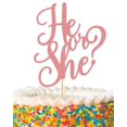 thumbnail image 1 of Cake Topper MYAMPED ¿Niño o niña? Glitter dorado y rosa, 1 of 7