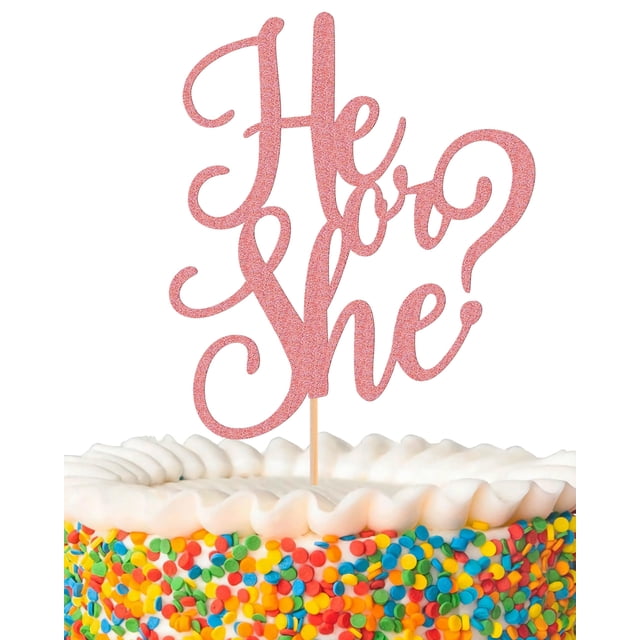 Cake Topper MYAMPED ¿Niño o niña? Glitter dorado y rosa
