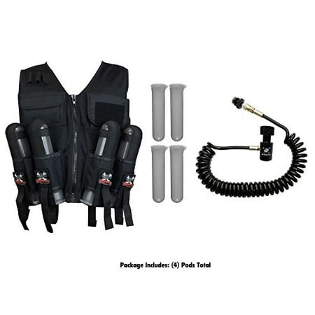 MAddog Tactical Sport Vest w/Pods & Standard Remote Coil Paintball (Best Paintball Gun Packages)