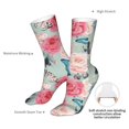 thumbnail image 4 of Salouo Roses and Butterflies Pattern Fun Novelty Crew Socks,Casual Athletic Socks Neutral Socks, 4 of 7