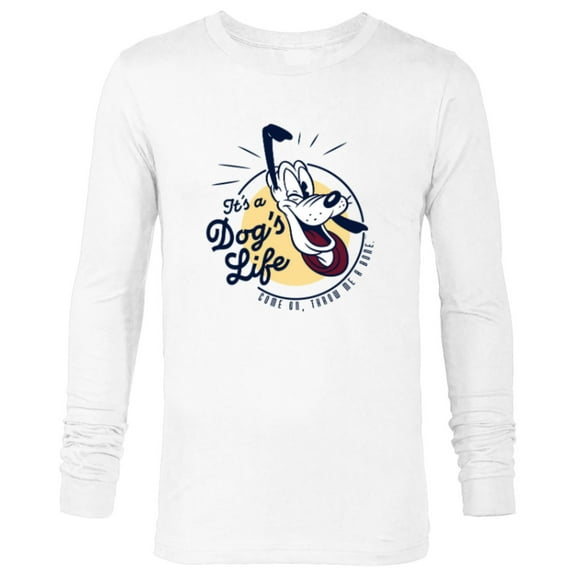 Disney Pluto It’s a Dog’s Life Retro Vintage - Long Sleeve T-Shirt for Men - Customized-White