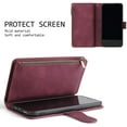 thumbnail image 6 of Wallet Case for Samsung Galaxy S9 Plus, Premium PU Leather Magnetic Closure Handbag Zipper Pocket Case Kickstand Card Slots with Hand Strap Shockproof Flip Case - Wine Red, 6 of 15