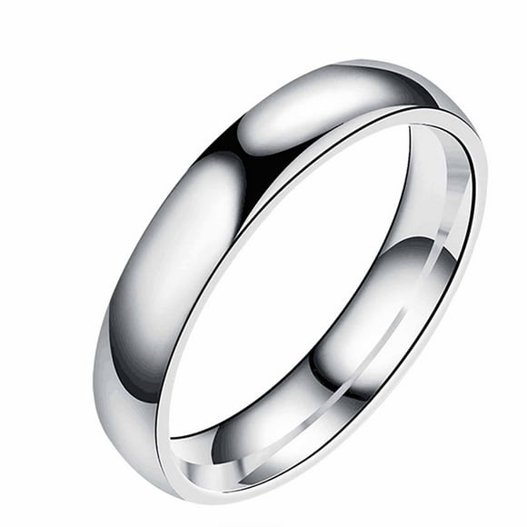 Pisexur Valentines Day Gifts 4Mm Stainless Steel Titanium Steel Couple Jewelry Size 5-12 Valentines Day Gifts for Her