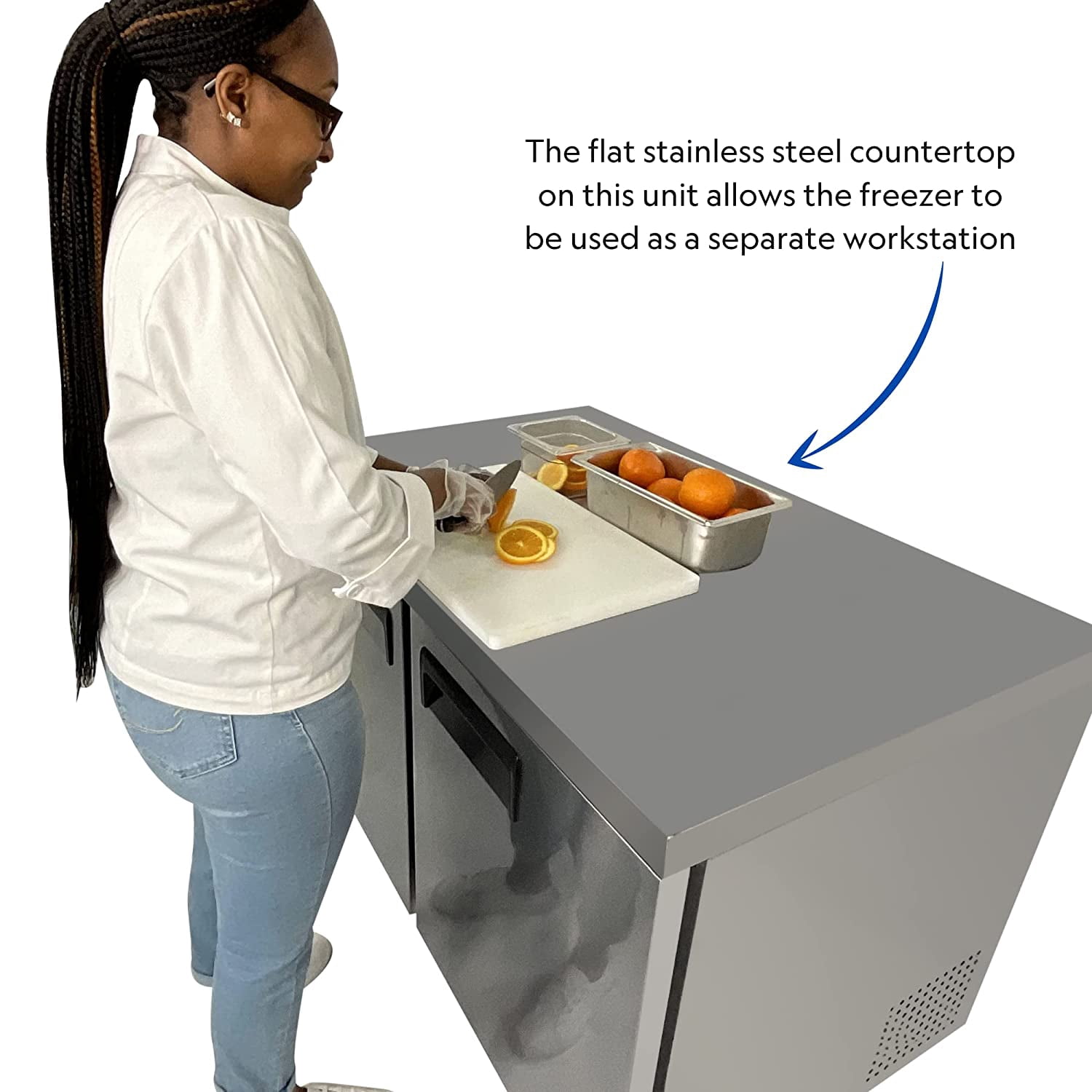 FSE 48-Inch Two Door Undercounter Freezer, 12 Cubic Feet Capacity, Two Shelves, Stainless Steel, 115v, (MRUCFZ-48)
