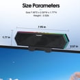 thumbnail image 6 of Computer Speakers for Desktop PC, Wired USB Monitor Speakers, Computer Soundbar with RGB Lighting and Easy Clip-on Design, Plug and Play PC Speakers for Laptop, Mac, Gaming and Meetings, 6 of 9