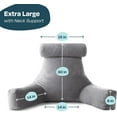 thumbnail image 2 of Linenspa - Almohada de Lectura con Soporte para Cuello de Memory Foam en Trozos - Cojín para Leer o Descansar - Soporte para Espalda - XL - Gris, 2 of 6