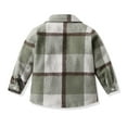 thumbnail image 4 of Adeawade Kids Boy Tops 18-24 Months Shirt Coat Jacket Plaid Long Sleeve Kids Lapel Button Tops Outwear Lovely Outfits Army Green, 4 of 4