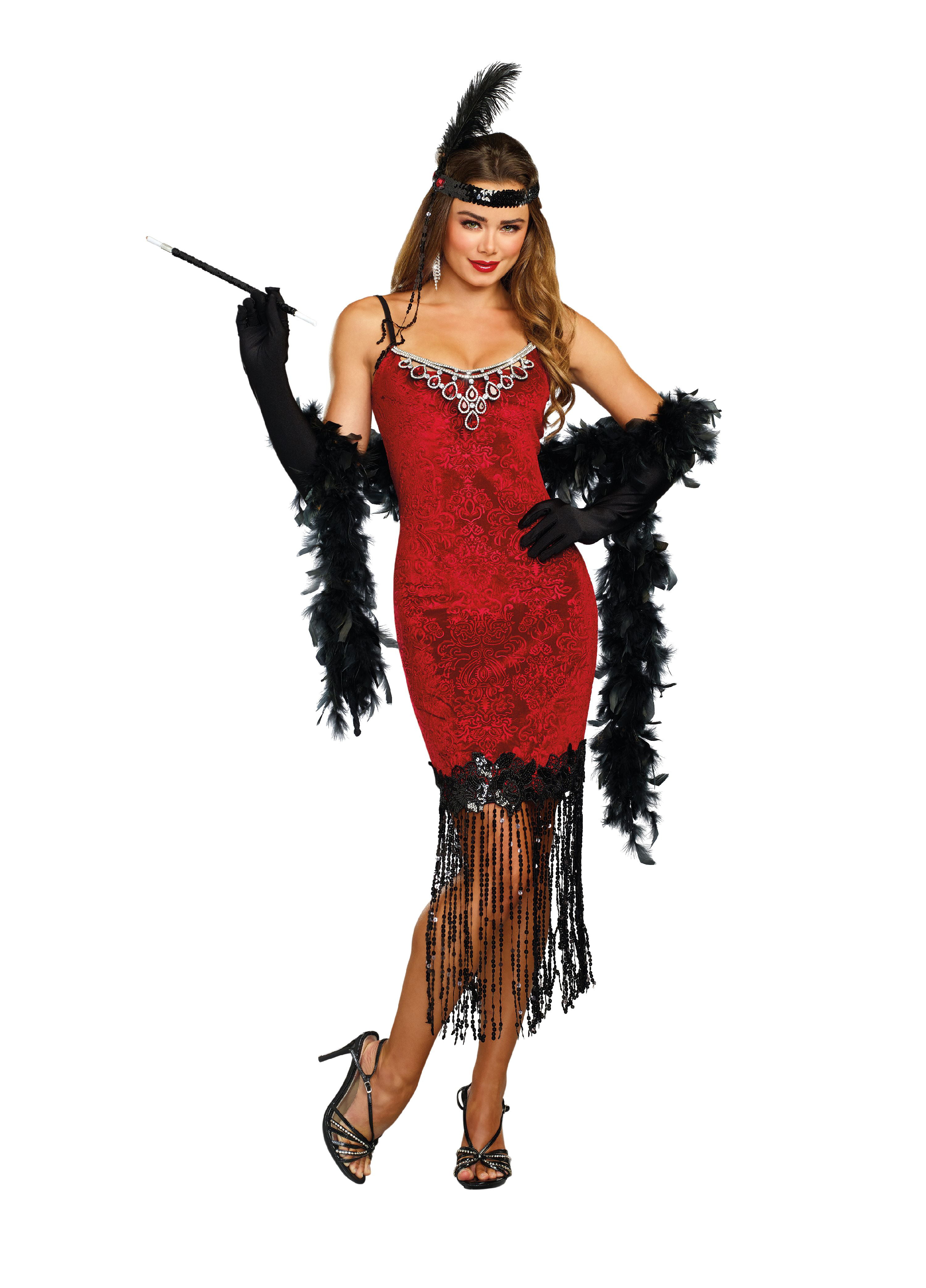Size S M L XL Dreamgirl 7474 Ruby Red Hot Roaring 20's Flapper Costume 4 Pc 